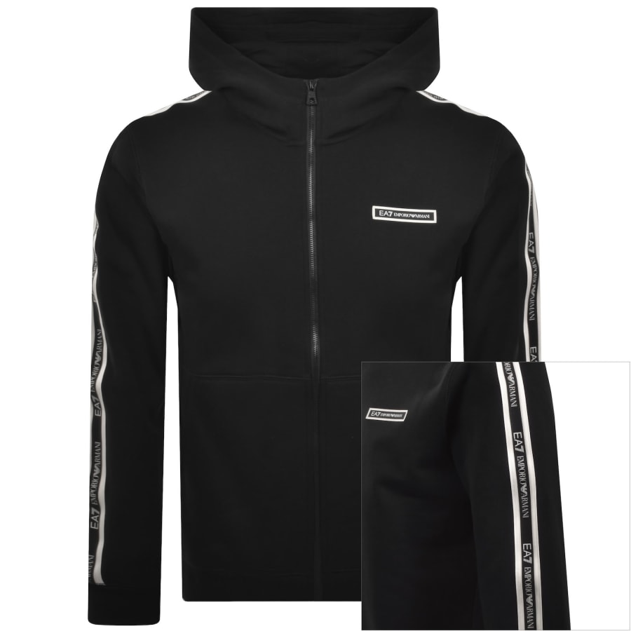 EA7 Emporio Armani Zip Hoodie Black | Mainline Menswear us
